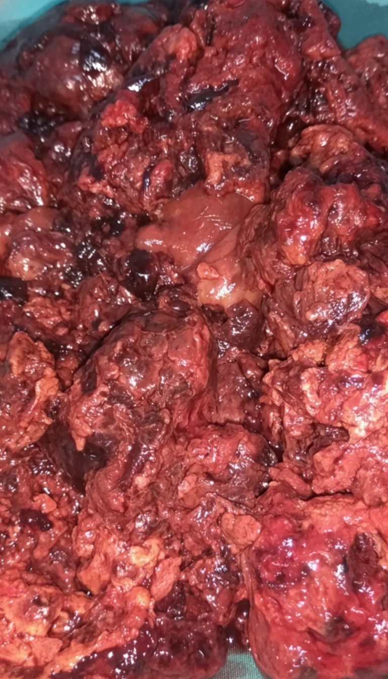 Figure 3.Detailed macroscopic view of retroperitoneal angiosarcoma.(Courtesy Dr.V.Penopoulos).